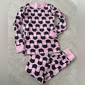 Hanna Andersson Pink Cat Print Pajama Set